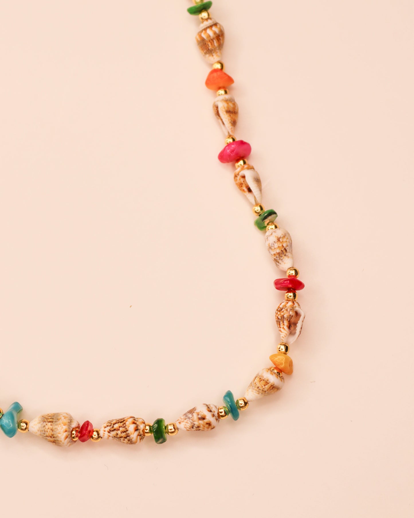 Multicolor Stones and Shell Necklace