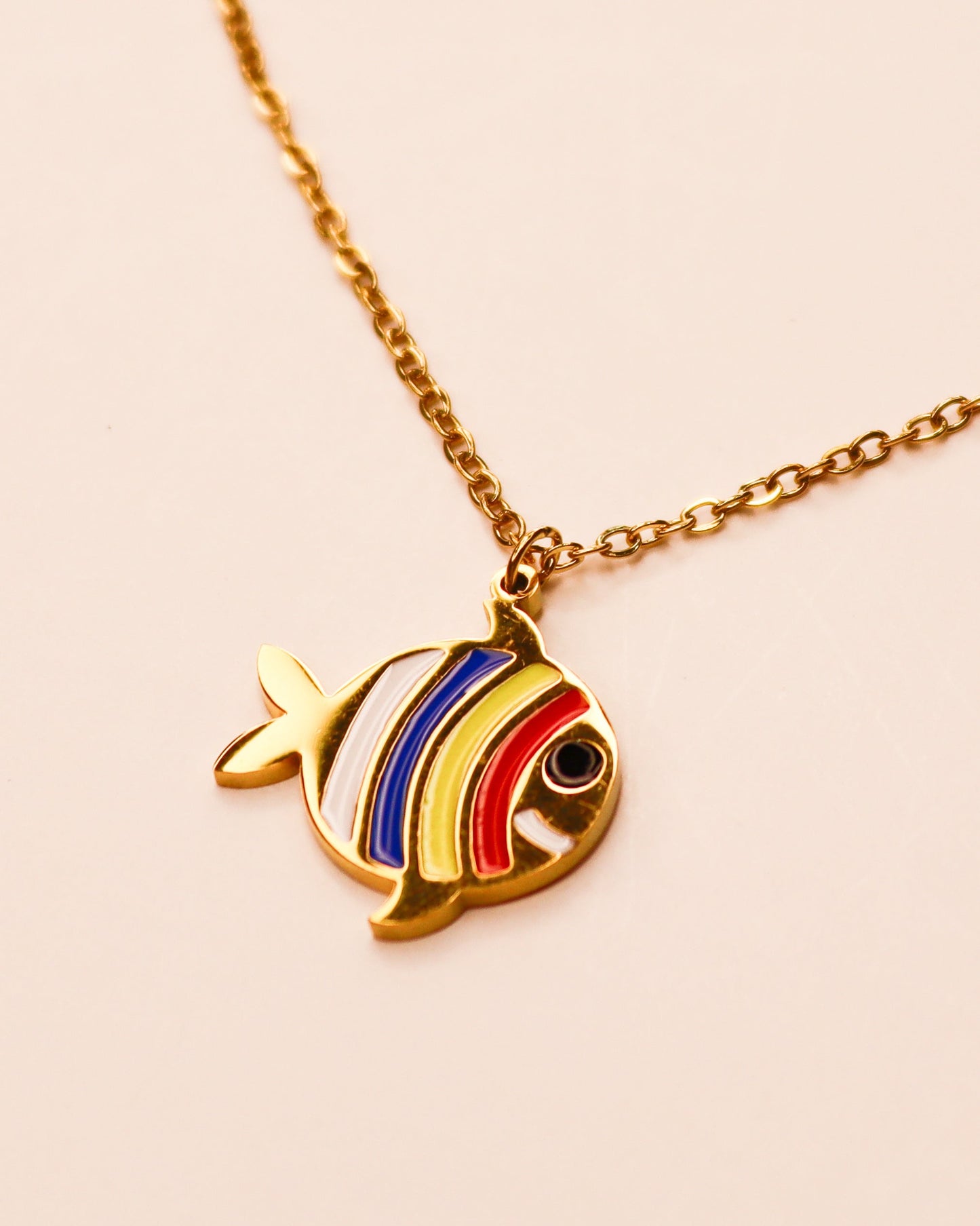 Colored Fish Pendant Necklace